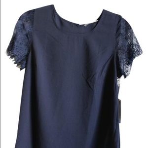 41 Hawthorne blue lace sleeved shirt